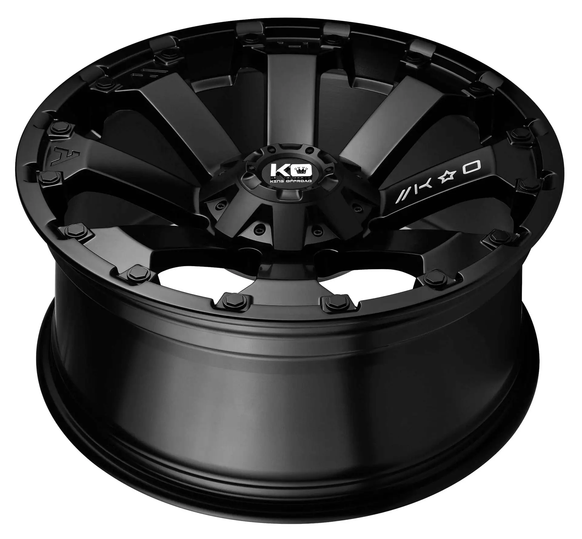 King Wheels AMBUSH Satin Black alloy wheel | Discount Tyres Brisbane