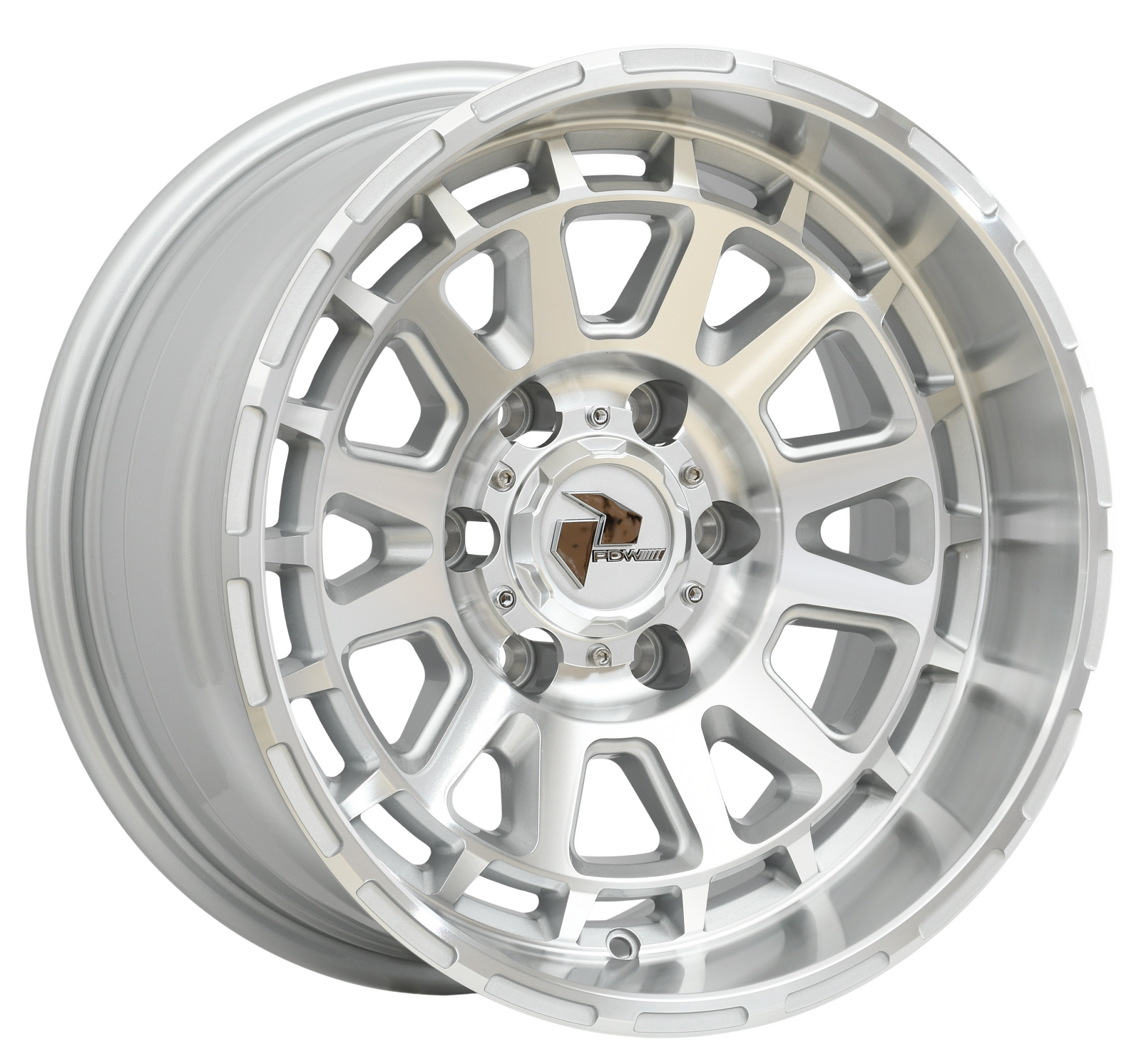 PDW BRUTAL Silver Machined 4x4 alloy wheel