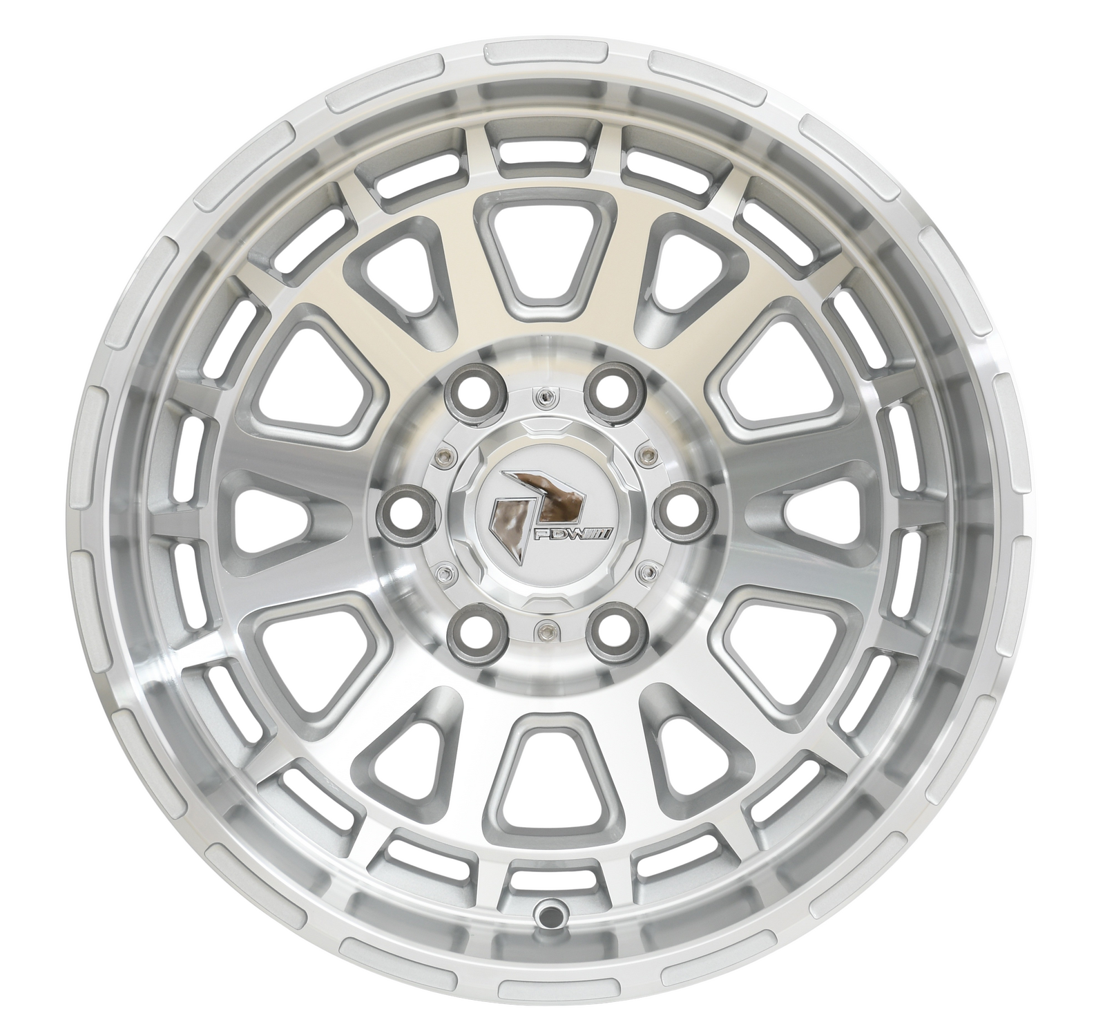 PDW BRUTAL Silver Machined 4x4 alloy wheel