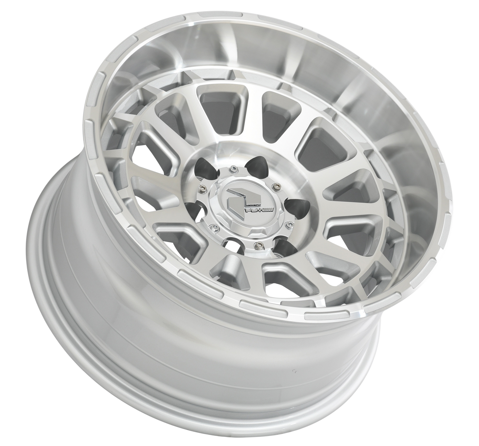 PDW BRUTAL Silver Machined 4x4 alloy wheel