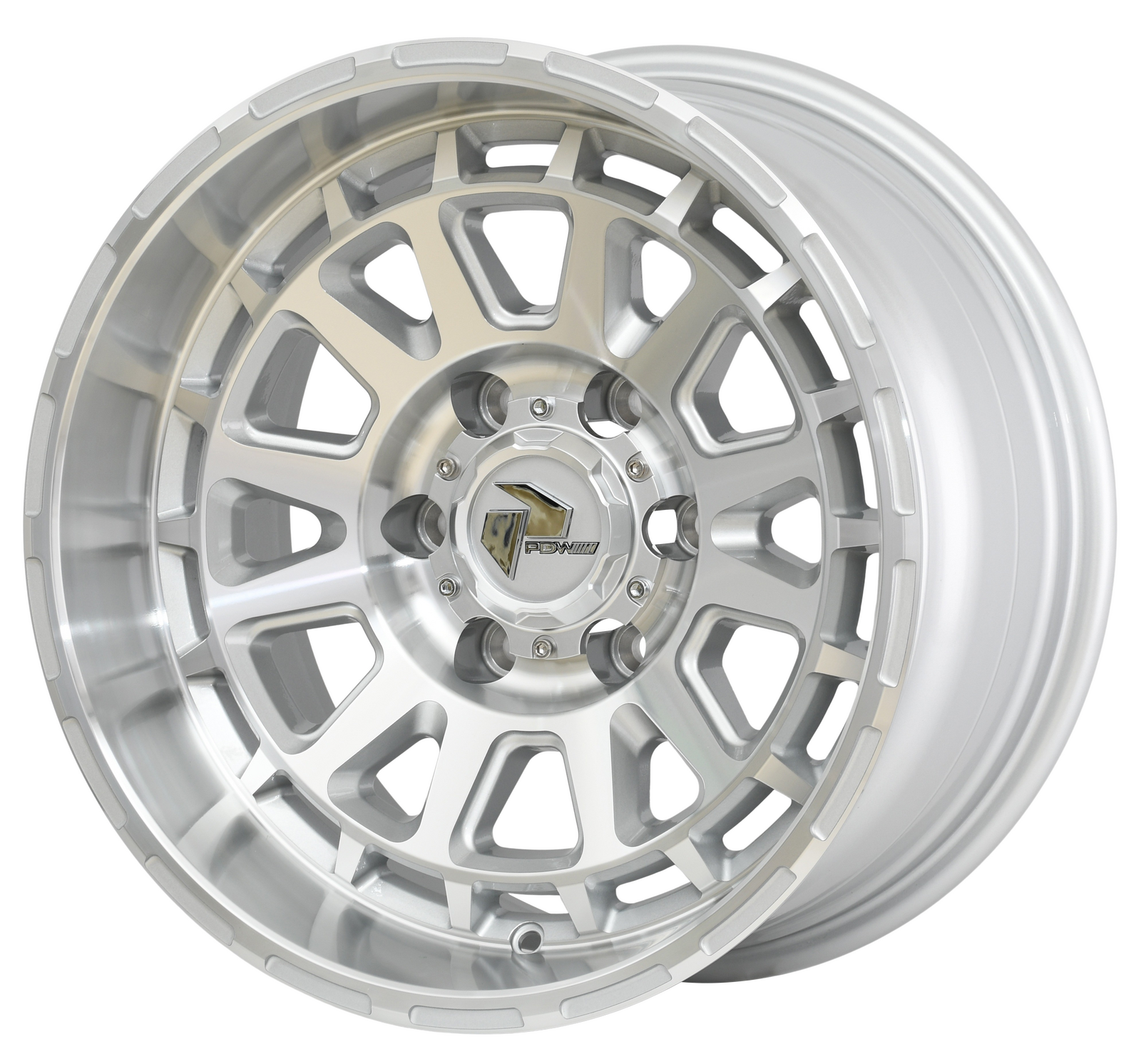 PDW BRUTAL Silver Machined 4x4 alloy wheel