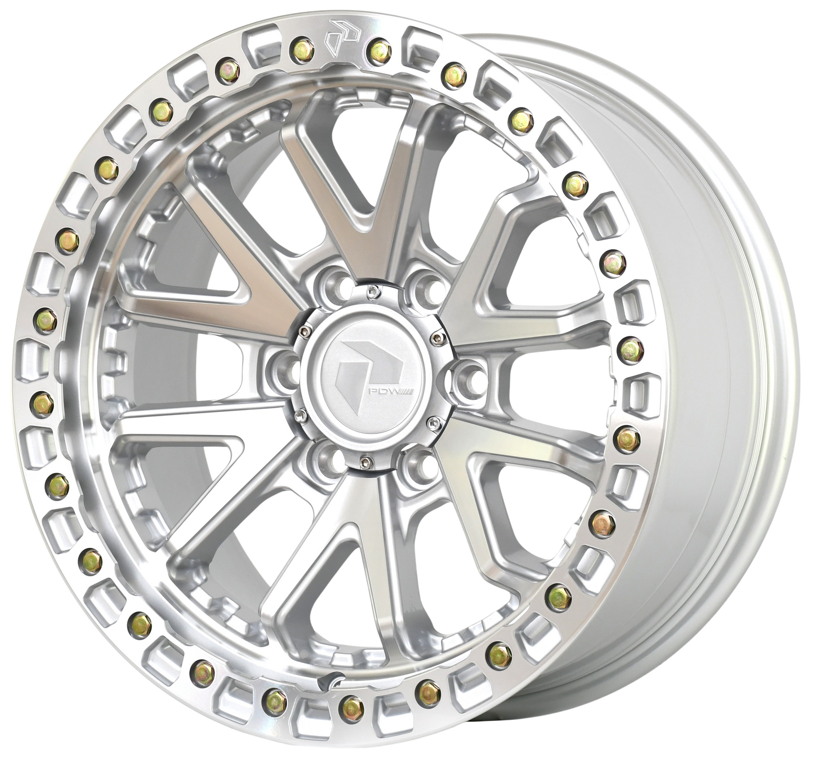 PDW DOMINATOR Silver Machined 4x4 alloy wheel