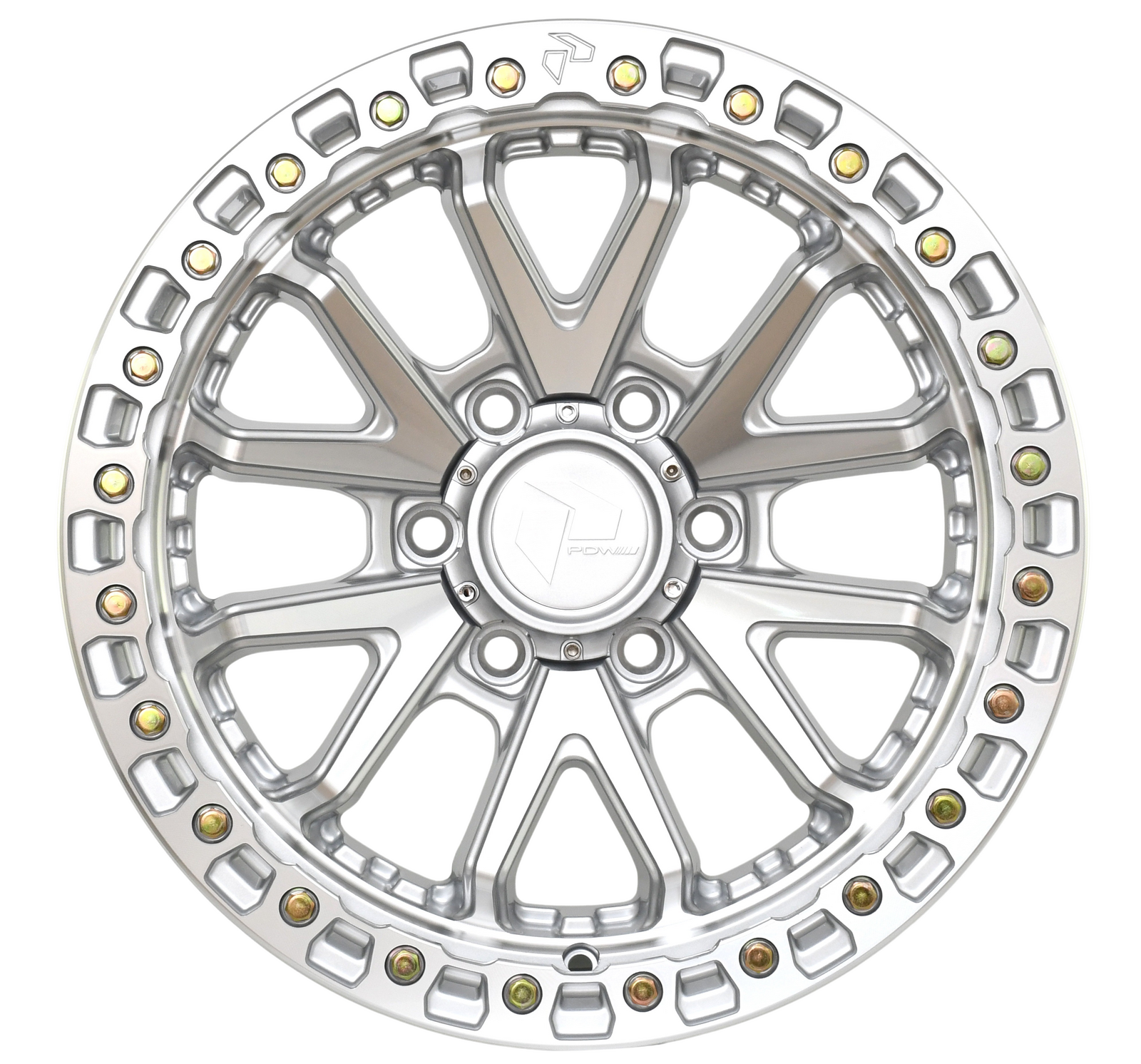 PDW DOMINATOR Silver Machined 4x4 alloy wheel