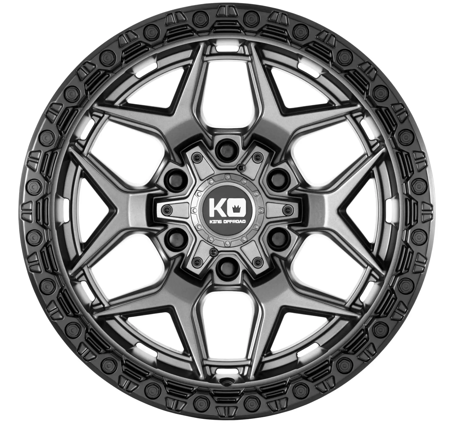 King Wheels GROWLER Matte Titanium alloy wheel with Black Bead Ring | Discount Tyres Brisbane