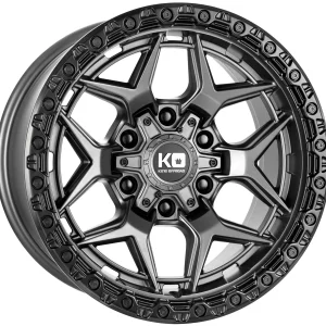 King Wheels GROWLER Matte Titanium alloy wheel with Black Bead Ring | Discount Tyres Brisbane