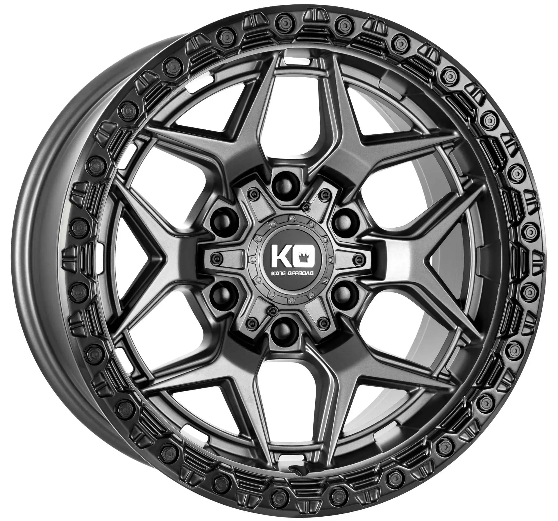 King Wheels GROWLER Matte Titanium alloy wheel with Black Bead Ring | Discount Tyres Brisbane