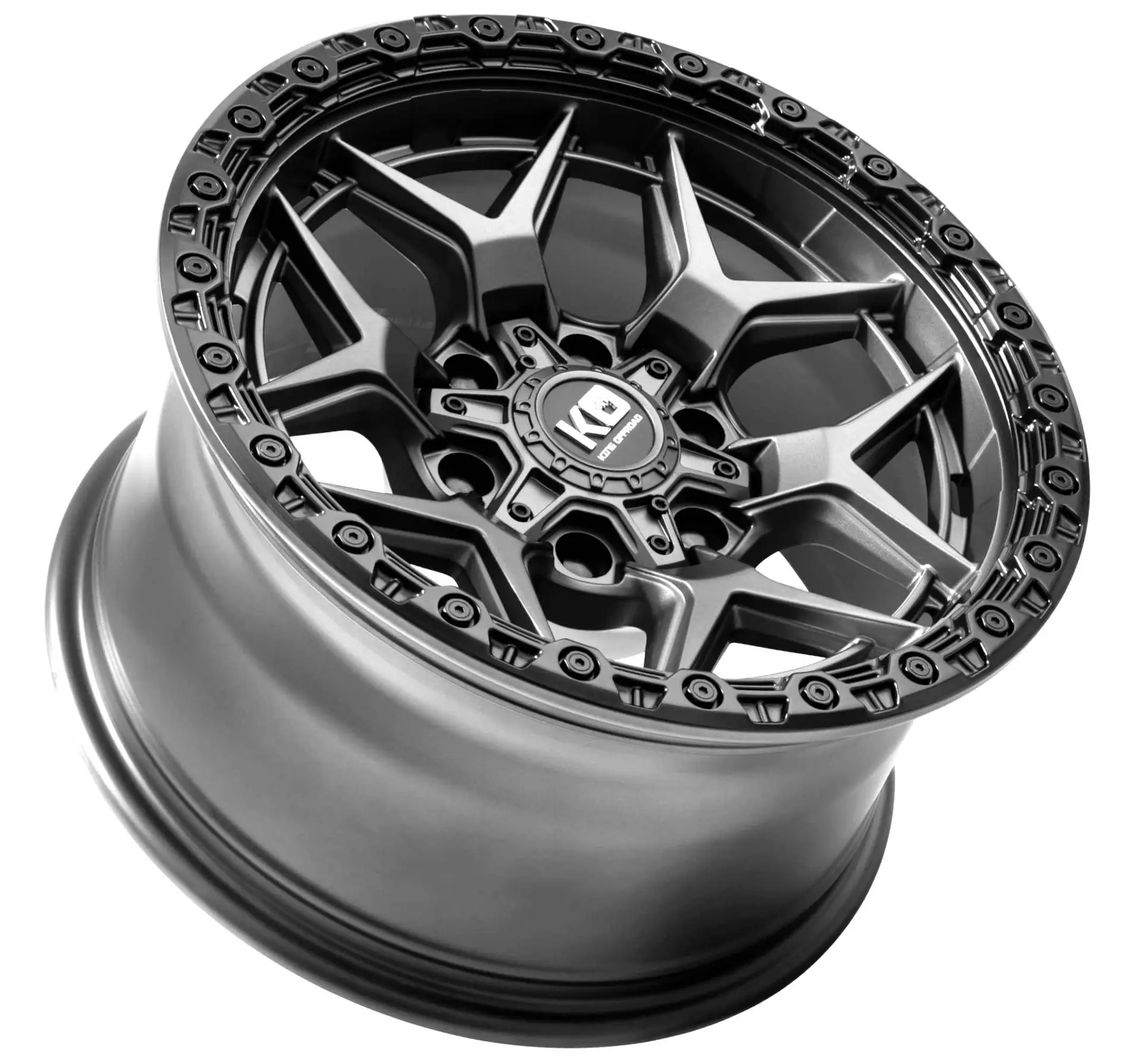 King Wheels GROWLER Matte Titanium alloy wheel with Black Bead Ring | Discount Tyres Brisbane