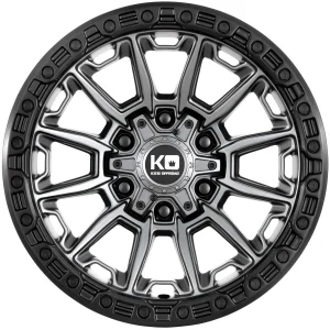 King Wheels WARRIOR Matte Titanium alloy wheel with Black Bead Ring | Discount Tyres Brisbane