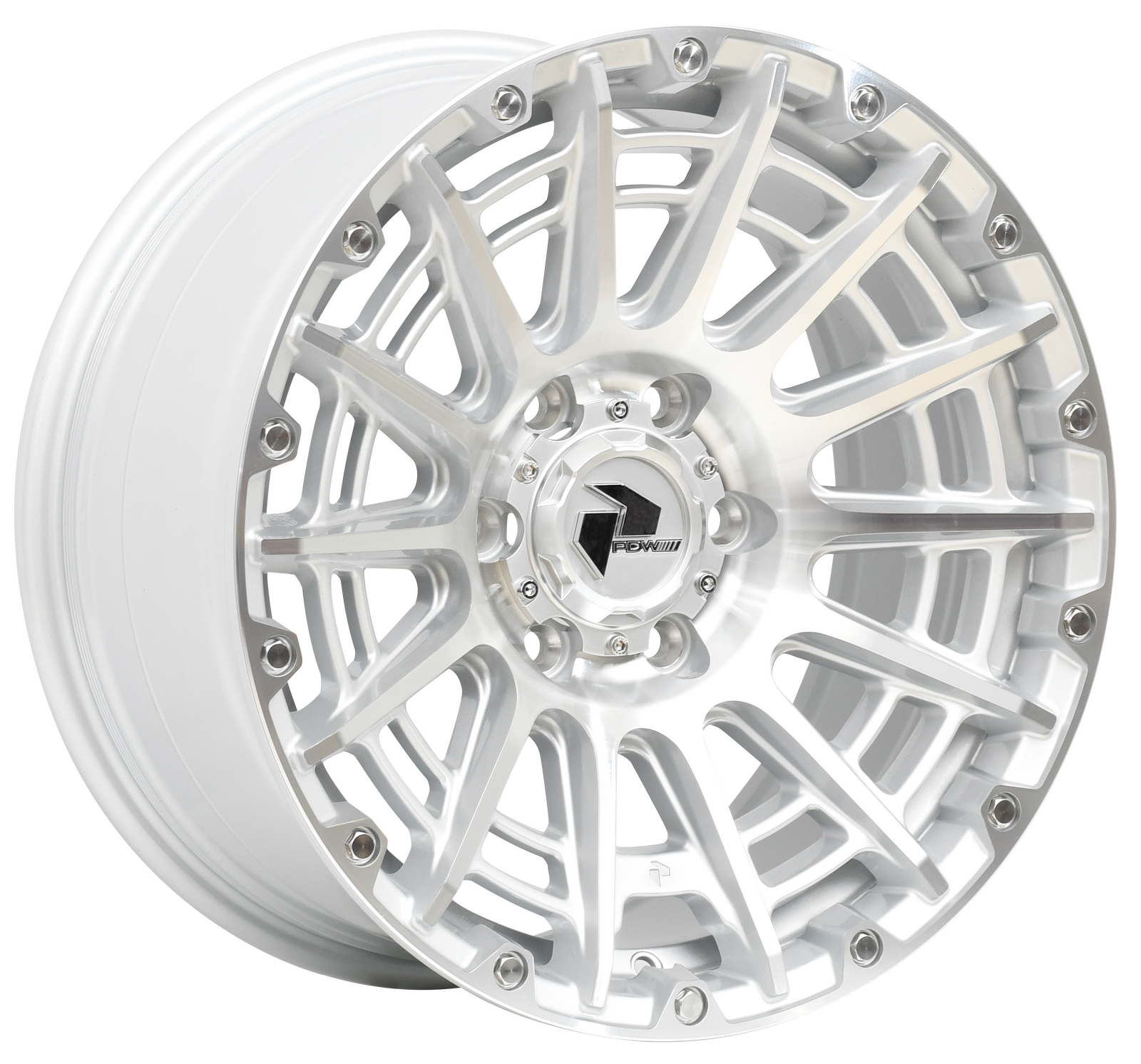 PDW SAVAGE Silver Machined 4x4 alloy wheel