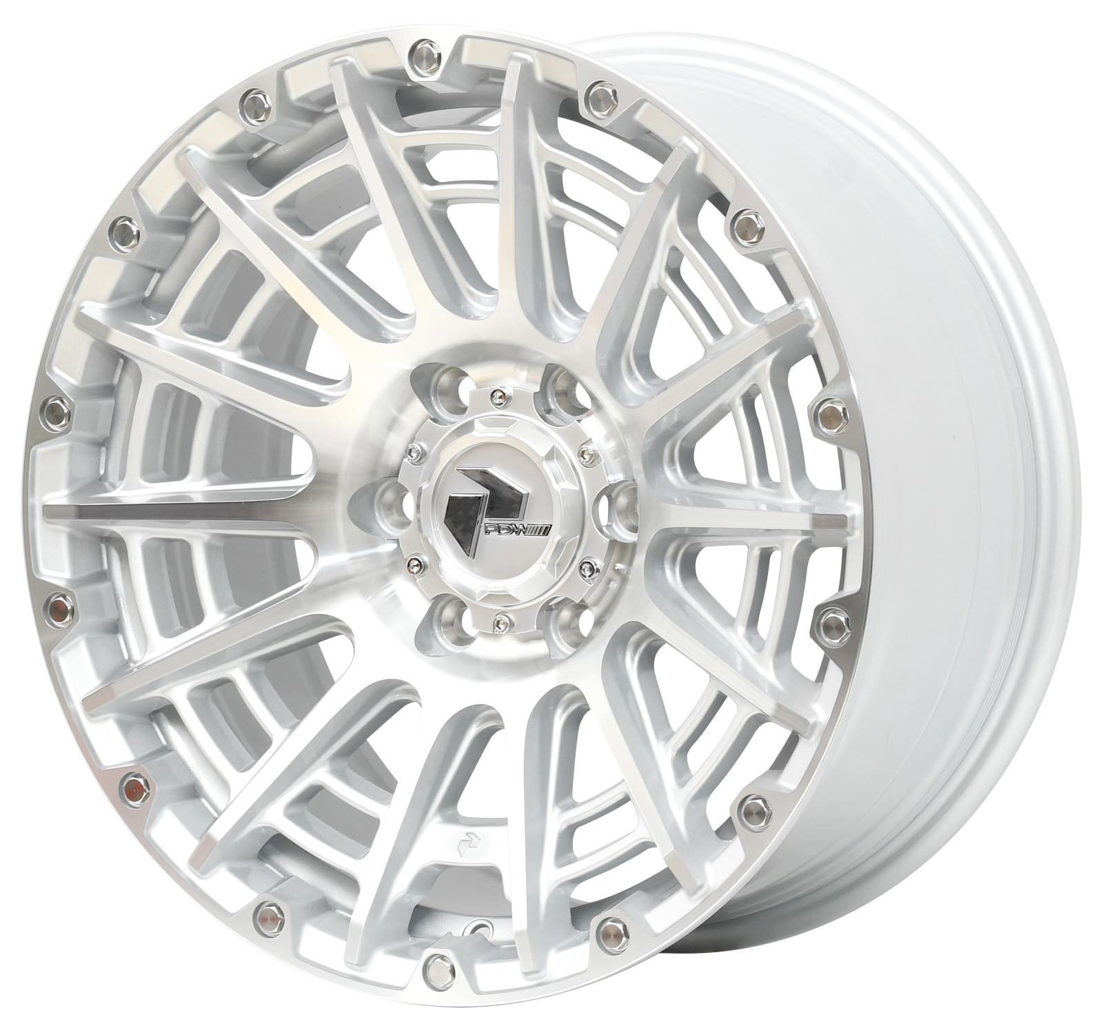 PDW SAVAGE Silver Machined 4x4 alloy wheel