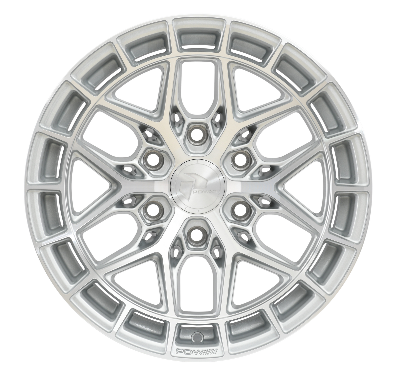 PDW TREMOR Silver Machined 4x4 alloy wheel