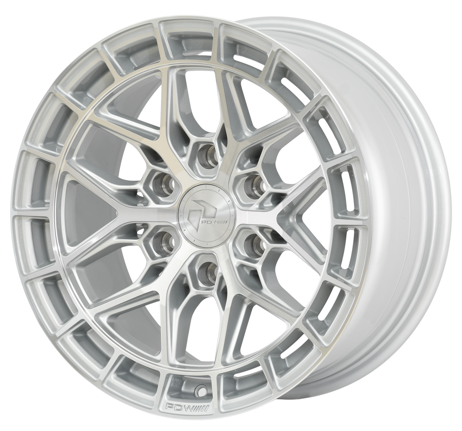 PDW TREMOR Silver Machined 4x4 alloy wheel