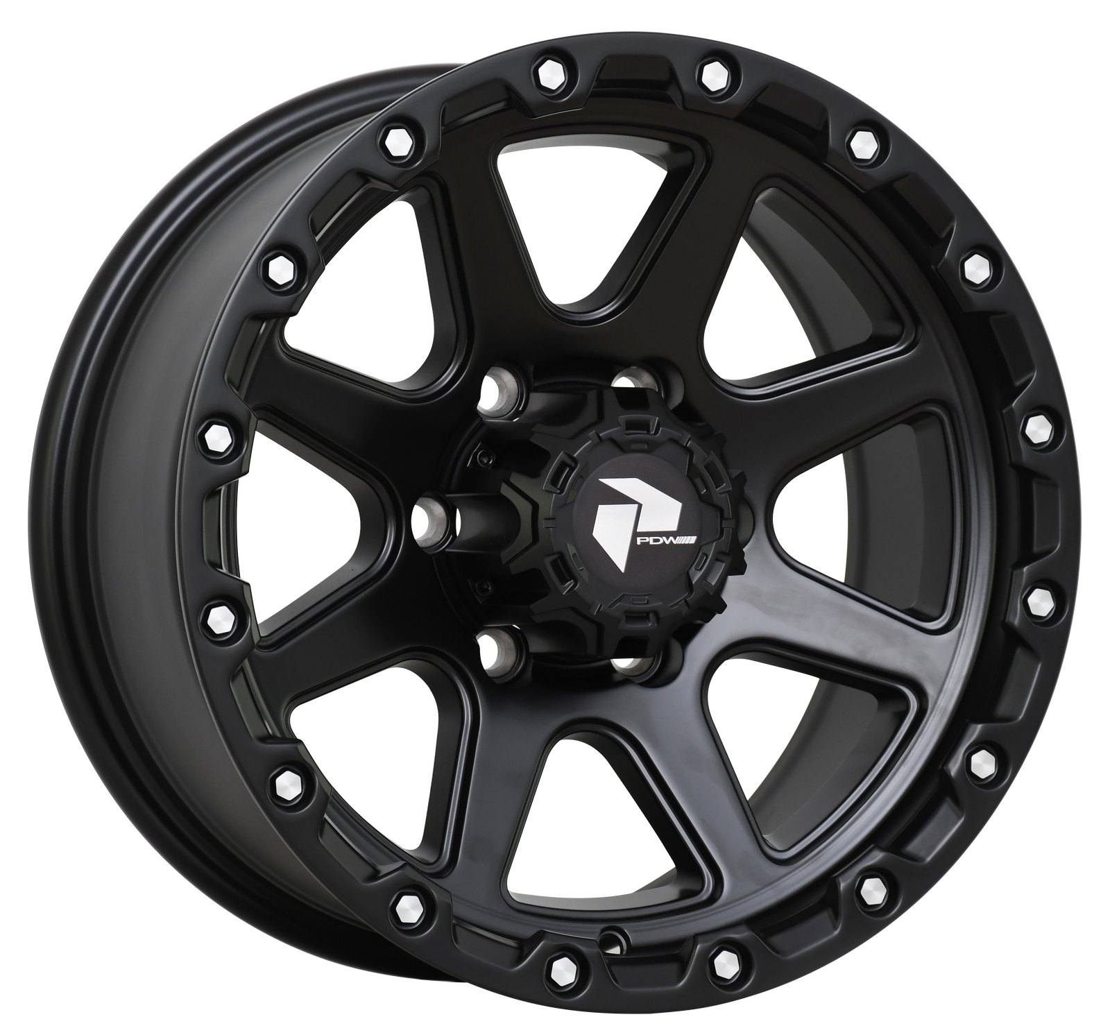 PDW TRW Ripper Satin Black 16x7.5 trailer alloy wheel