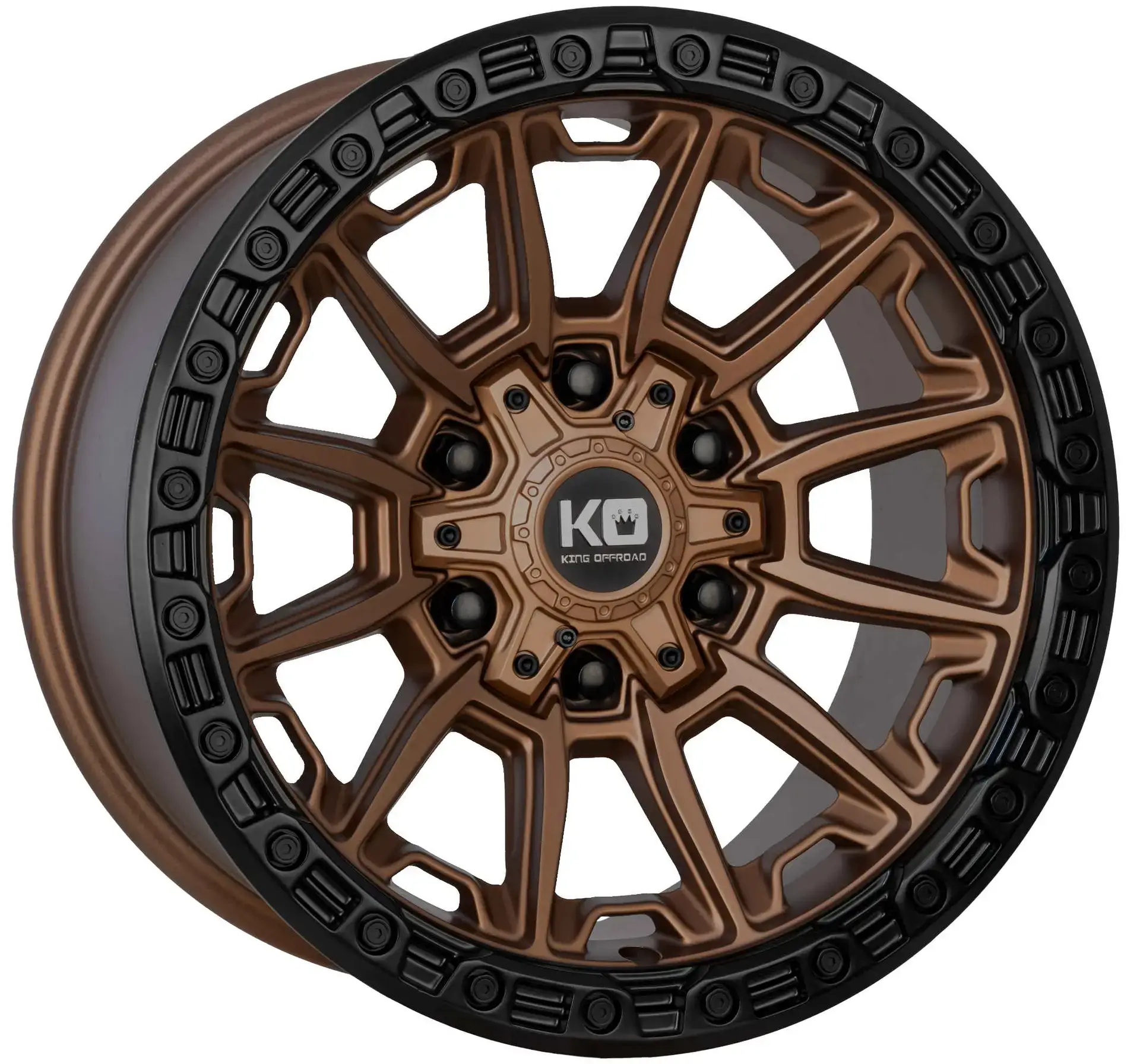 King Wheels WARRIOR Satin Bronze alloy wheel with Black Bead Ring | Discount Tyres Brisbane